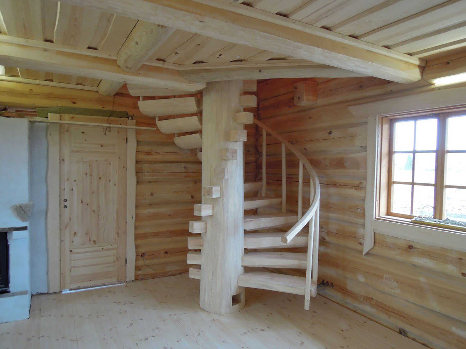 Wooden lodge stairway 2
